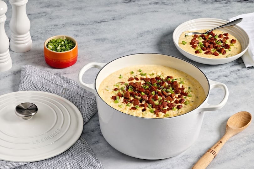 Smoky, Cheesy Grits with Andouille Sausage